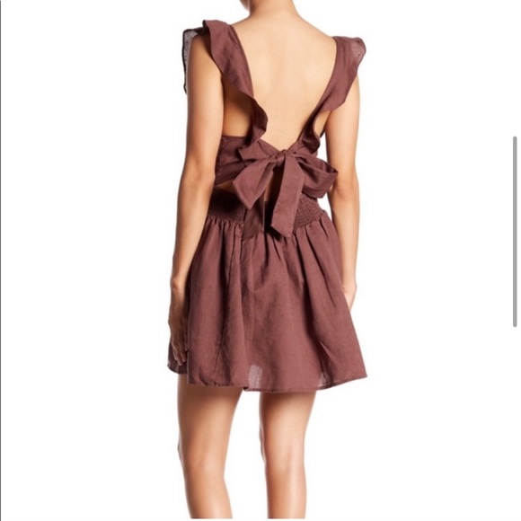 Free People Erin brown ruffle mini dress - Picture 7 of 7
